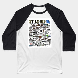 St Louis Map Baseball T-Shirt